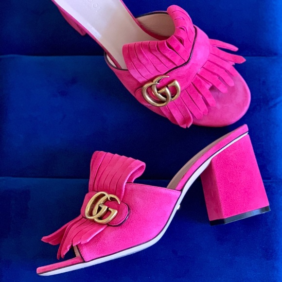 gucci women's marmont mid heel slide sandals